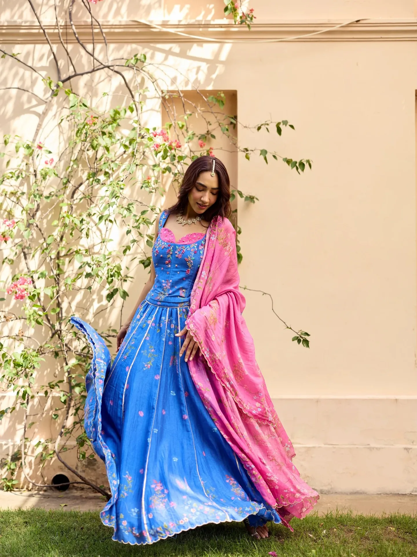 Neesa Chanderi Lehenga Set, view 3