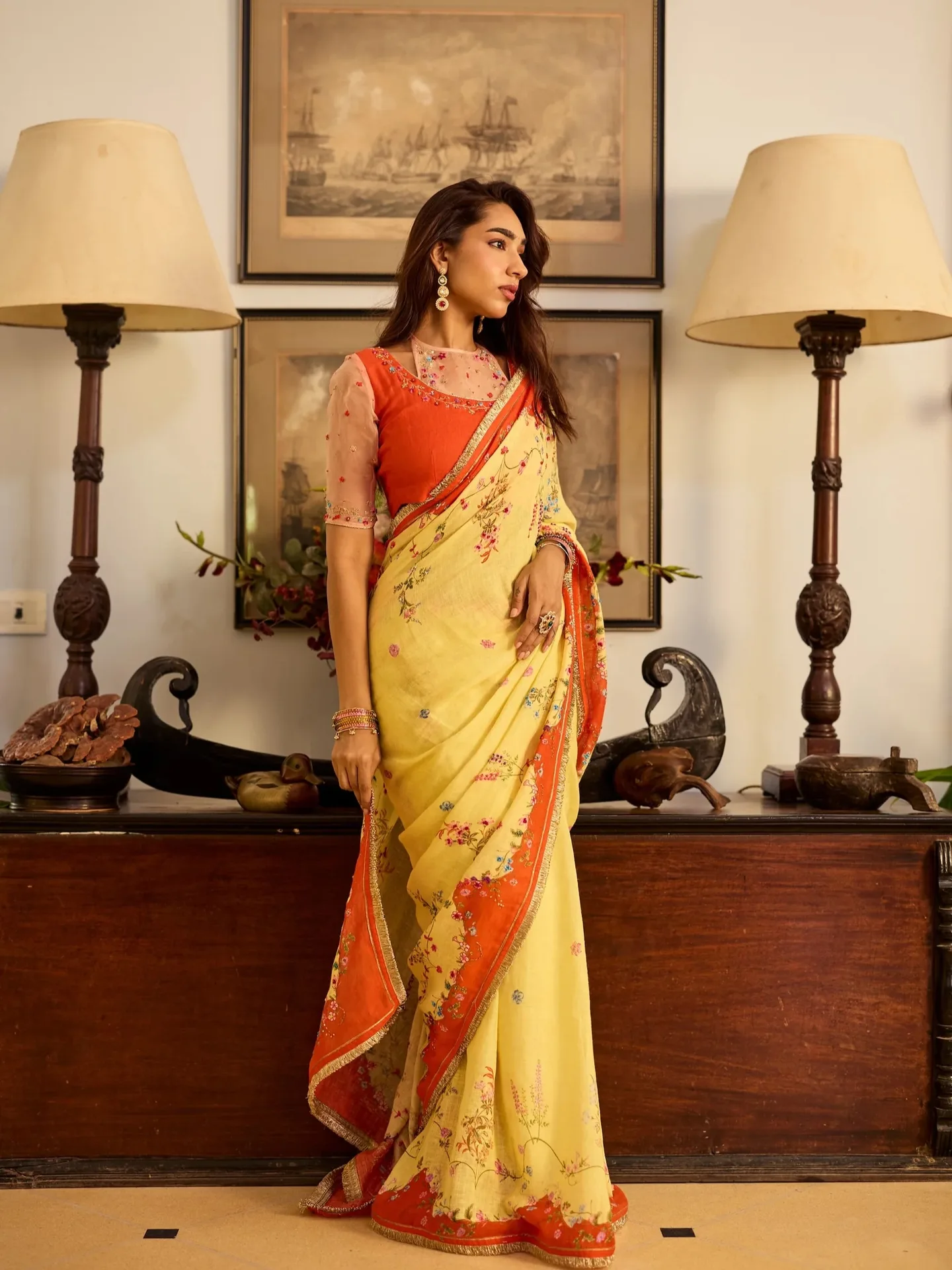 Nisha Linen Sari, view 2