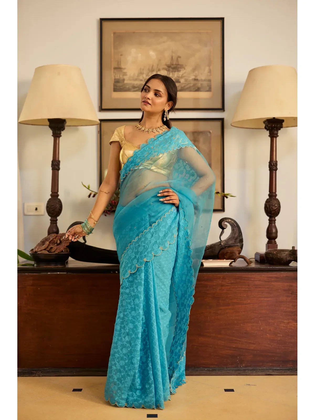 Neesa Organza Sari, view 2