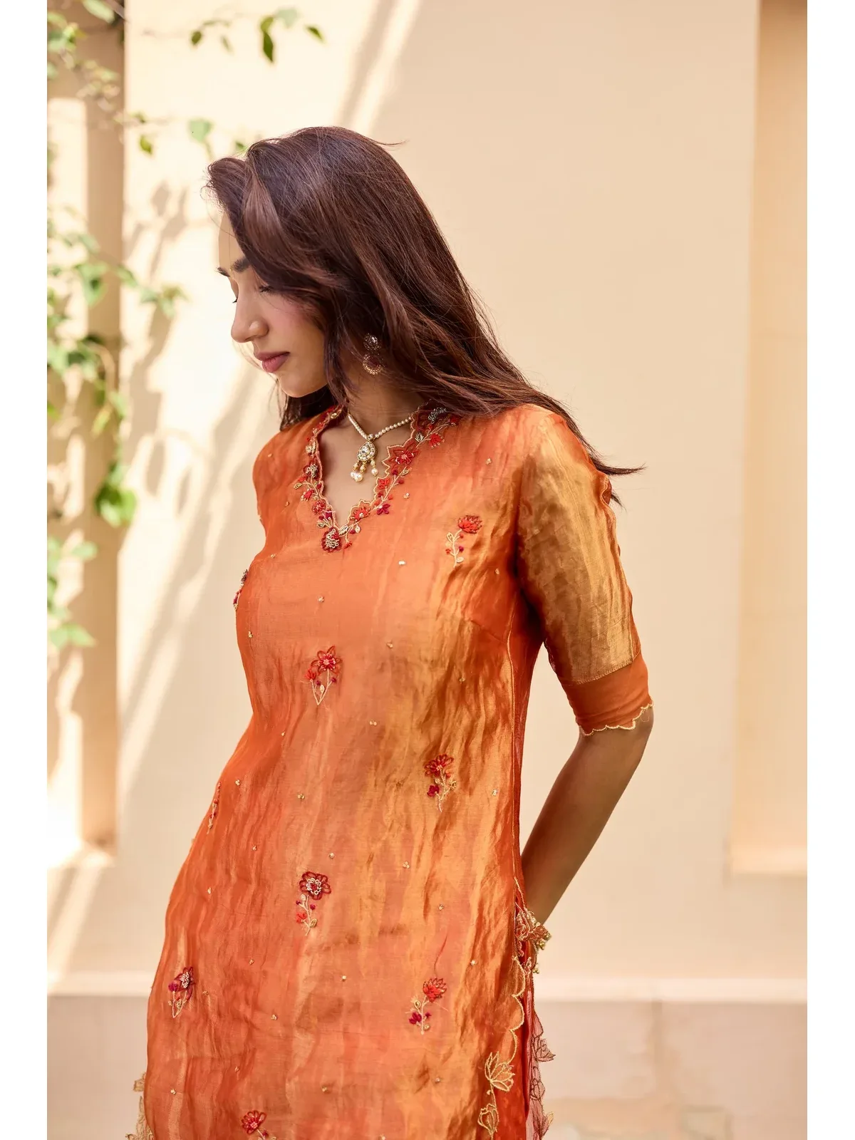 Varahi Silk Tissue Kurta Set, view 3