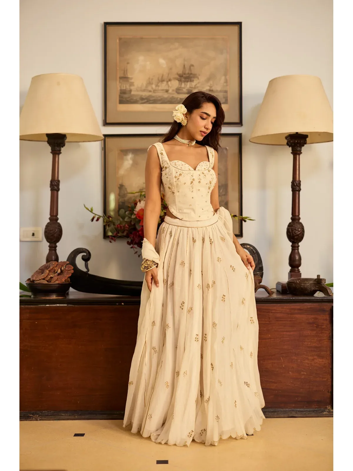 Sejal Chanderi Lehenga Set, view 2