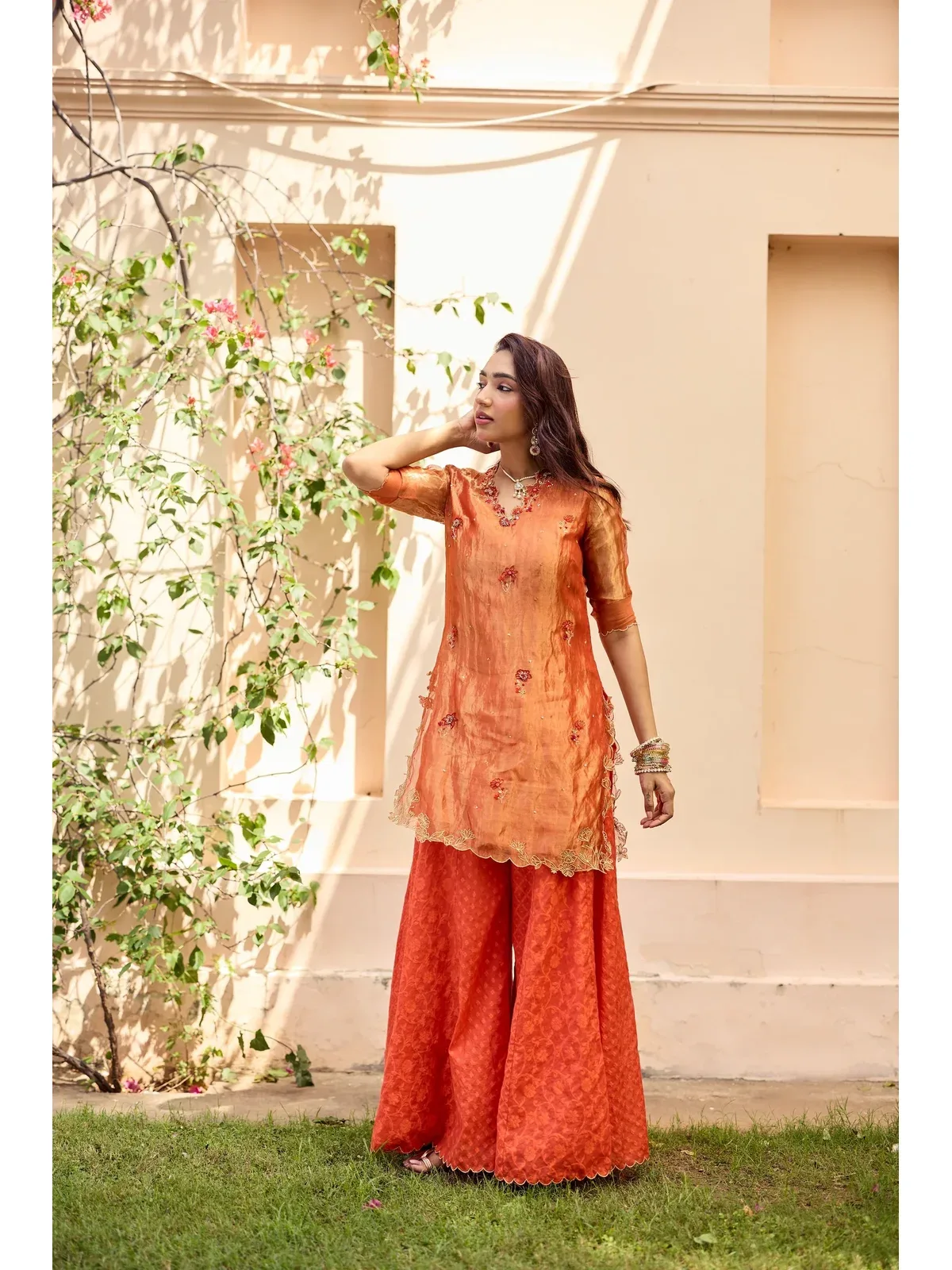 Varahi Silk Tissue Kurta Set, view 2