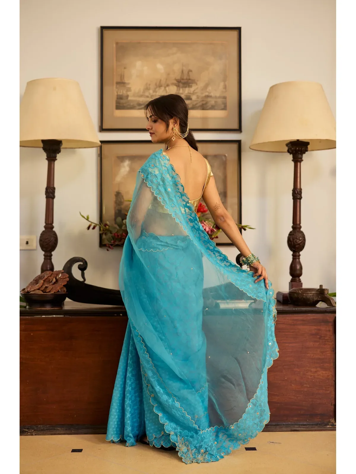Neesa Organza Sari, view 3