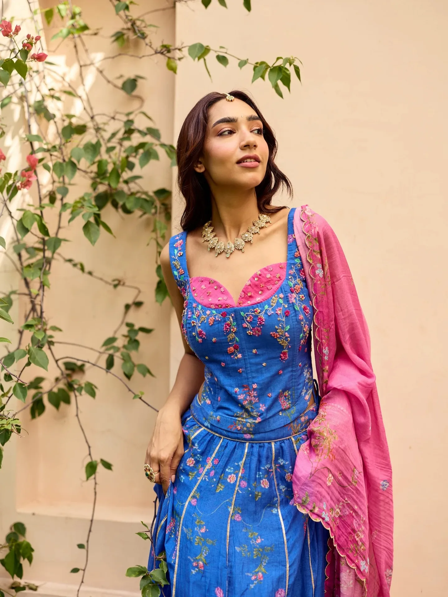 Neesa Chanderi Lehenga Set, view 1